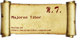 Majoros Tibor névjegykártya